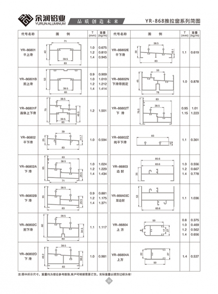 YR-868推拉窗系列簡(jiǎn)圖