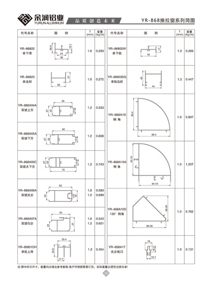YR-868推拉窗系列簡(jiǎn)圖