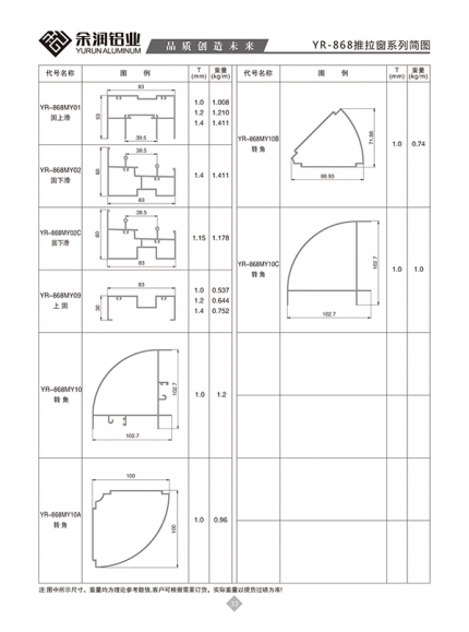 YR-868推拉窗系列簡(jiǎn)圖