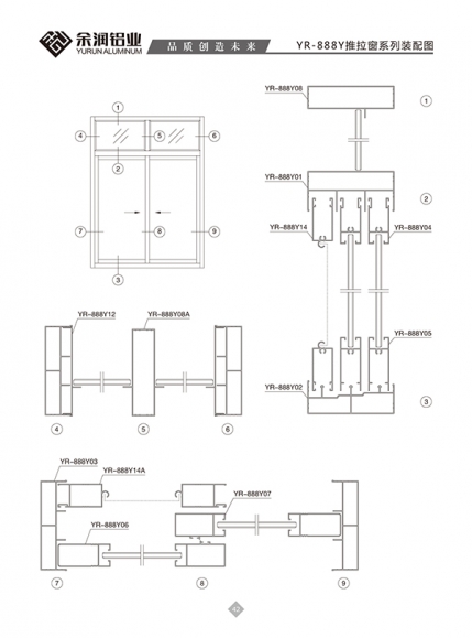 YR-888Y推拉窗系列裝配圖