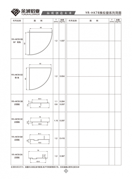 YR-HK78推拉窗系列簡(jiǎn)圖
