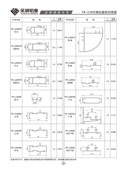 YR-JL80E推拉窗系列簡(jiǎn)圖