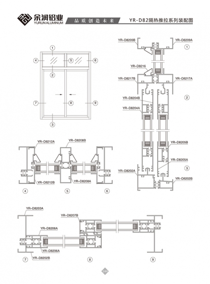 YR-D82隔熱推拉系列裝配圖