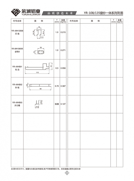 YR-108/135窗紗一體系列簡(jiǎn)圖