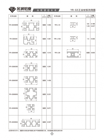 YR-GS工業(yè)材系列簡(jiǎn)圖